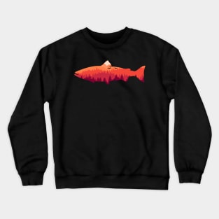 Trout Fly Fishing Nature Outdoor Fisherman Crewneck Sweatshirt